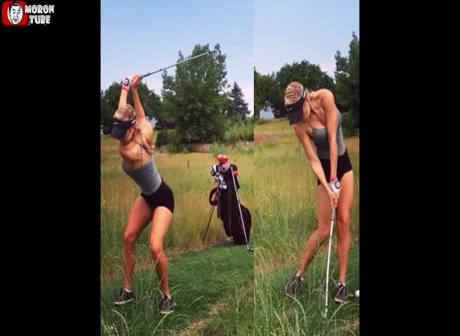 Video :A stunning golfer who appears to be a playmate